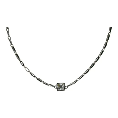 GUCCI Sterling Silver, Synthetic Crystal Necklaces Unisex Silver