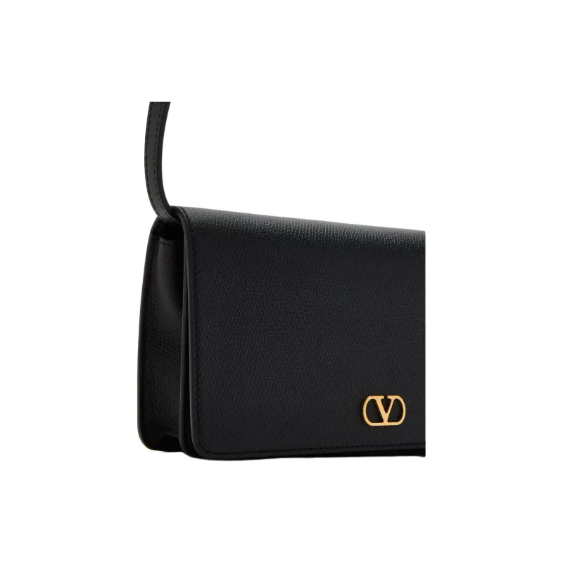Valentino VLogo Signature Calfskin Shoulder Bag Mini Women's Black-2