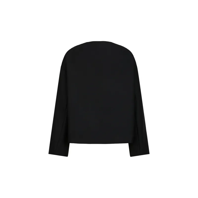 JZ. ANNAKRO Cropped Coats Women's Plain Black-1
