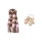 2 Pack (Knit Glove+Pink Coffee Scarf)