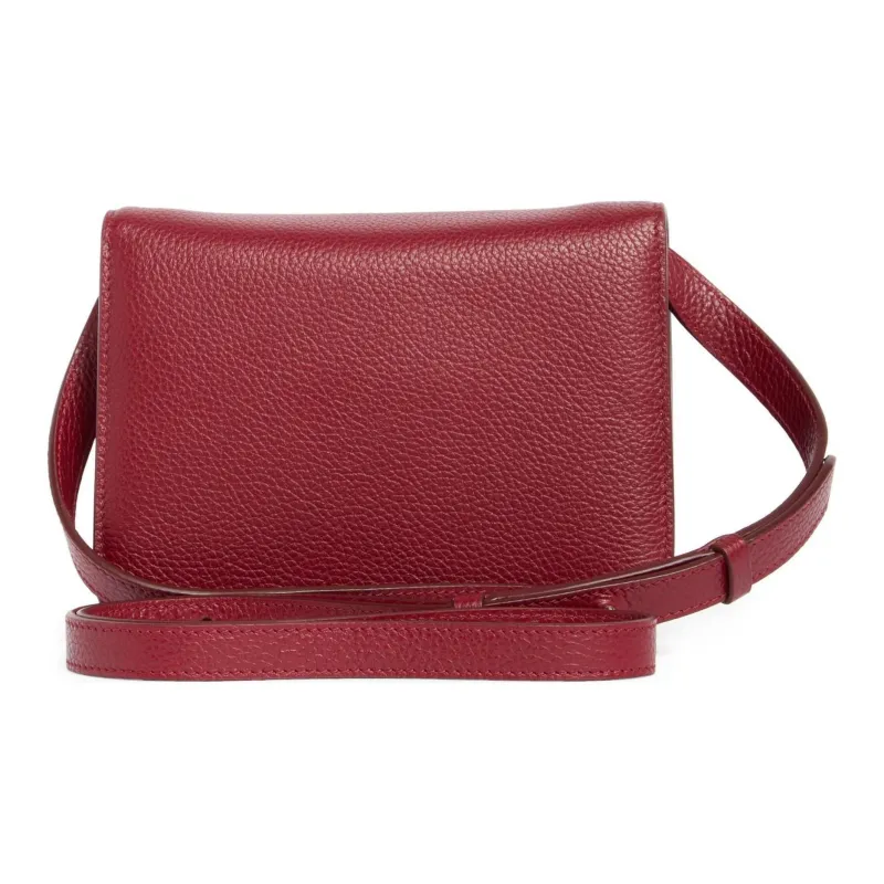 FERRAGAMO Leather Shoulder Bag, Crossbody Bag Women's Burgundy-1