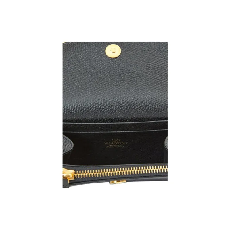 Valentino Calfskin Wallet Women's Black-4