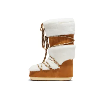 Moon Boot Icon Shearling Boot Whisky Off White