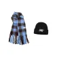 2 Pack (Knitted Hat+Blue Brown Scarf)