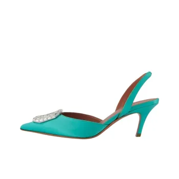 AMINA MUADDI Camelia Slim Heel High Heels 6cm Women's Green