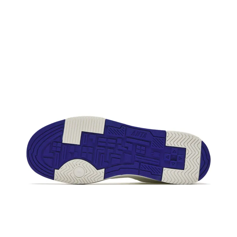 Anta Anti Slip Wear Resistant Low Top Skateboard Shoes Men's White Blue-7