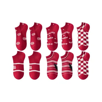 MADALLO No Show Socks Women's 10 Pack Red