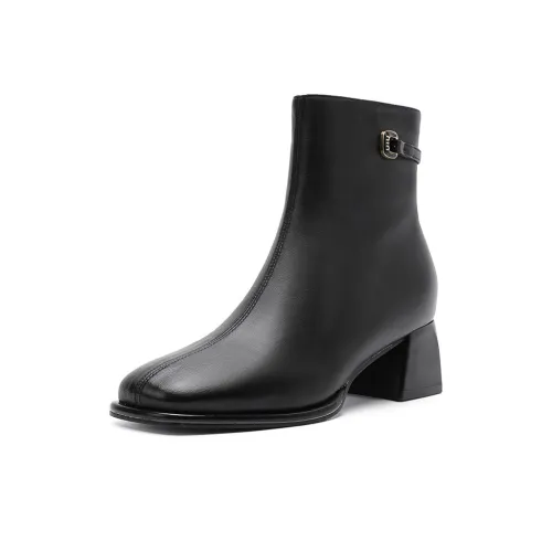 HUANAI Ankle Boots Women's Black/Brown