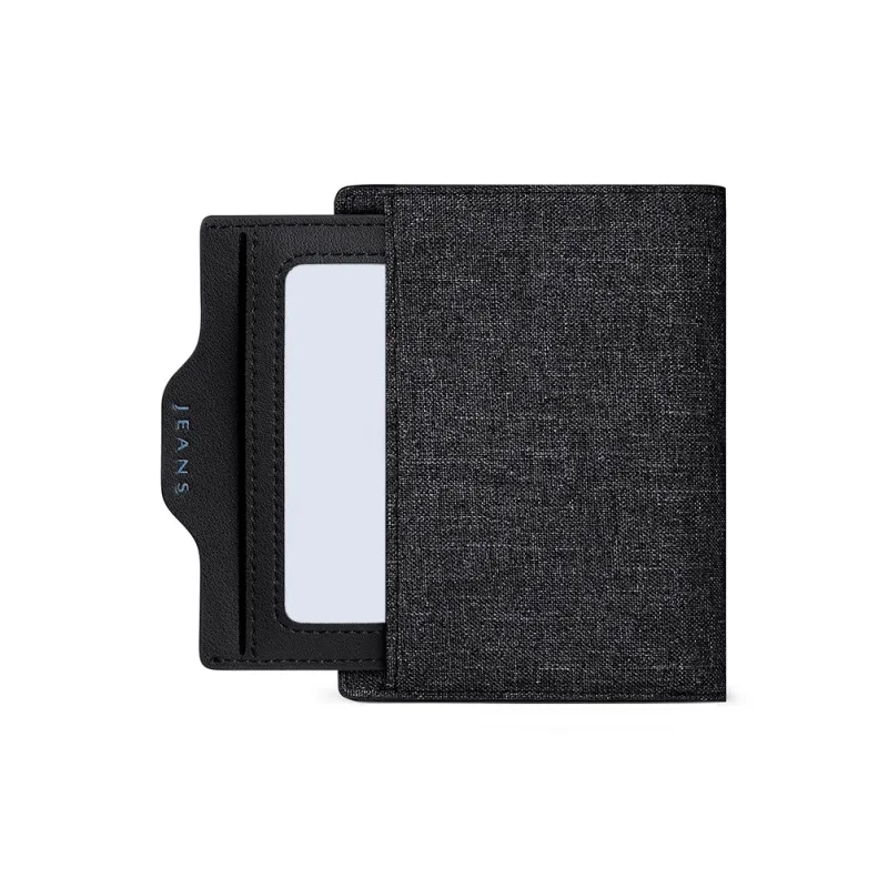 WilliamPOLO Canvas Wallet With Multiple Card Slots Coin Purse Canvas Bag Regular Men's Blue/Black-14