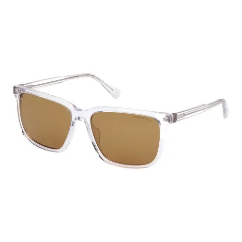 KENNETH cole Looks Plastic Rectangular Sunglasses Men's Transparent