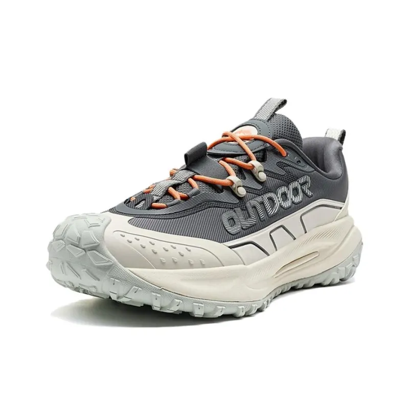 XTEP Anti Slip And Wear Resistant Coverage Low Top Outdoor Shoes Men's Gray White-1