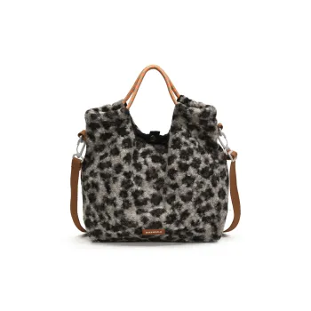 Yalu Velour One Shoulder Handbag Crossbody Bag Women's Black/Brown