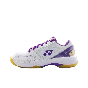 YONEX Cushioning Wear Resistant Coverage Rebound Low Top Badminton Shoes Unisex White Purple