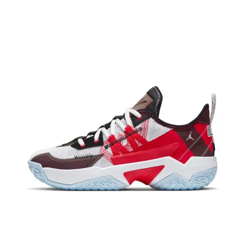 Jordan One Take 1 Slip-Resistant Low-Top Children's Basketball Shoes Red Black Blue Teenagers