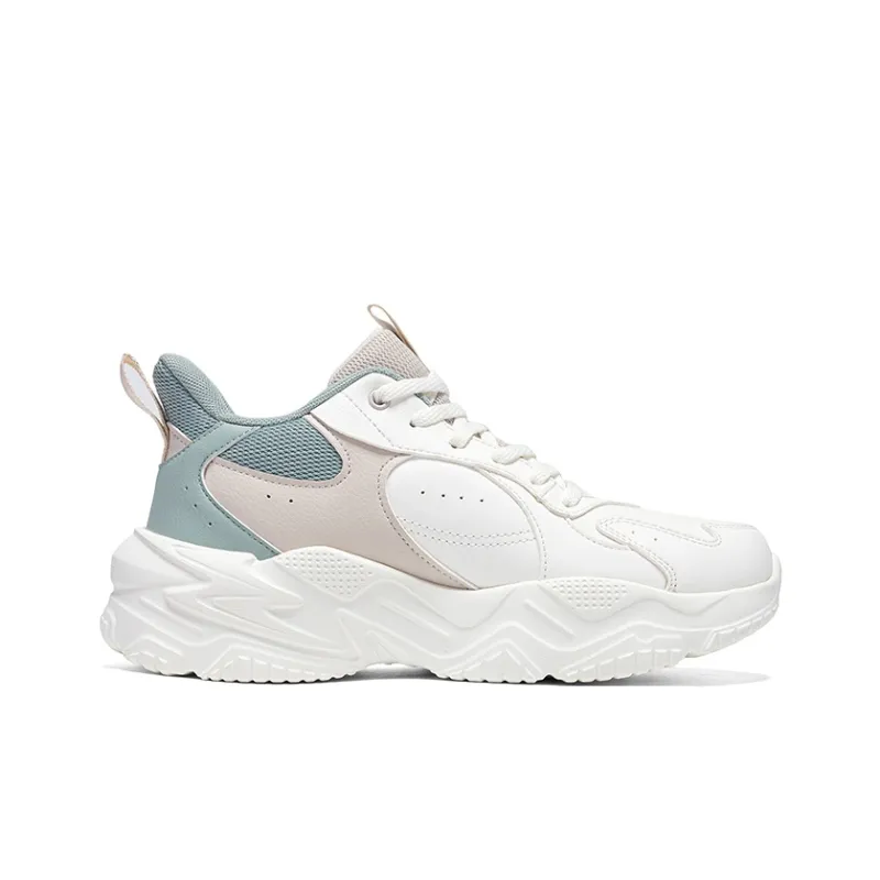 361° Slip Resistant Warm And Wear Resistant Low Top Casual Shoes Women's White Green-1