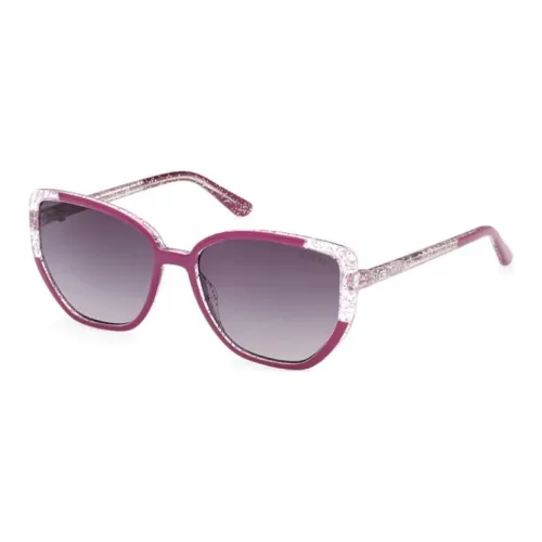 GUESS Injection Molded Plastic Cat Eye Sunglasses Women's Purple