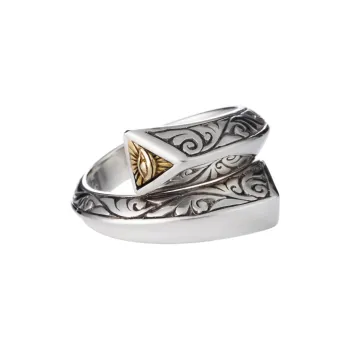ZOCALO 925 Sterling Silver With White Zircon Inlaid Rings Unisex