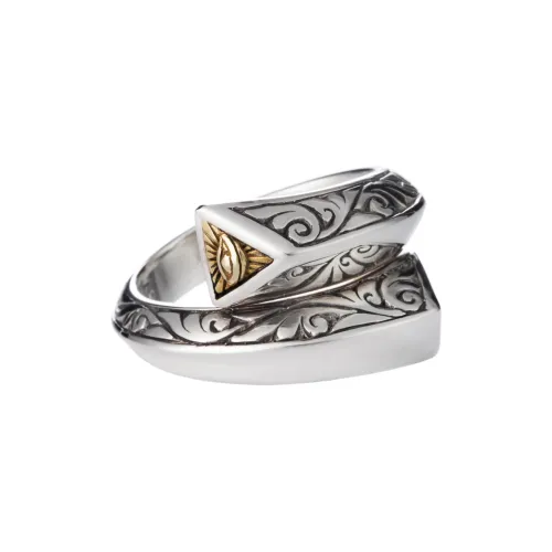 ZOCALO 925 Sterling Silver With White Zircon Inlaid Rings Unisex