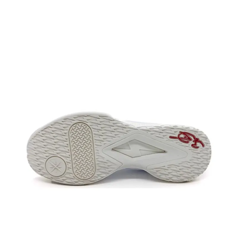 LiNing Anti Slip Wear Resistant Low Top Basketball Shoes Men's White-4