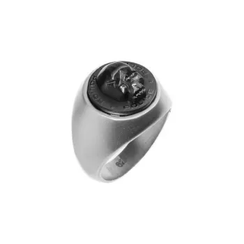 Police Stainless Steel Rings Men's Gray