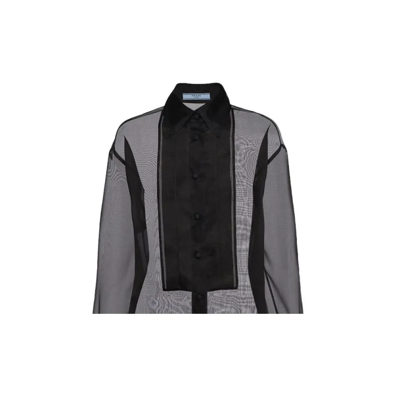 PRADA See-Through Long-Sleeved Shirt-1