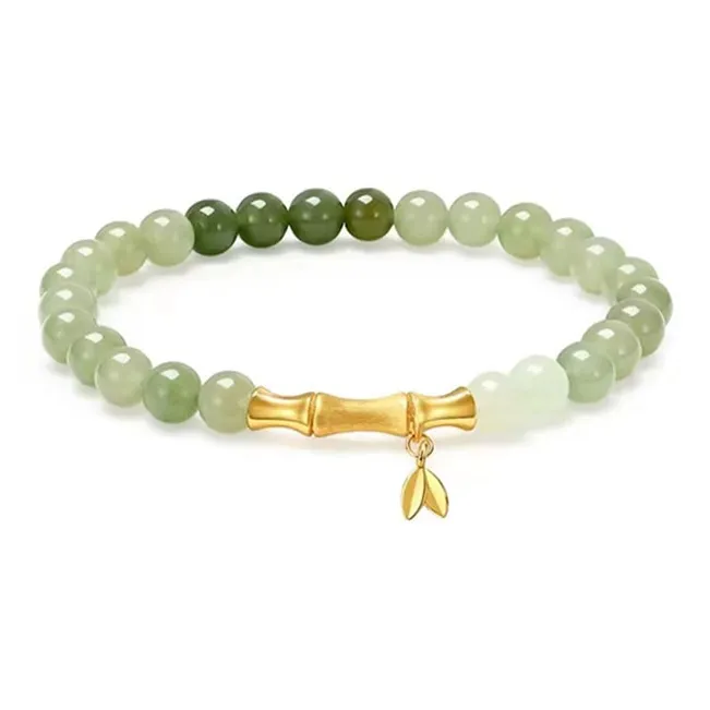QIANYINGXIANG Hetian Jade Bracelets Pale Greenish White Jade Women's-0