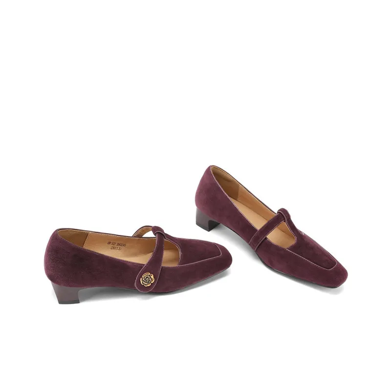 XICUNMINGWU Casual Single Shoes Women's Dark Reddish Purple-3