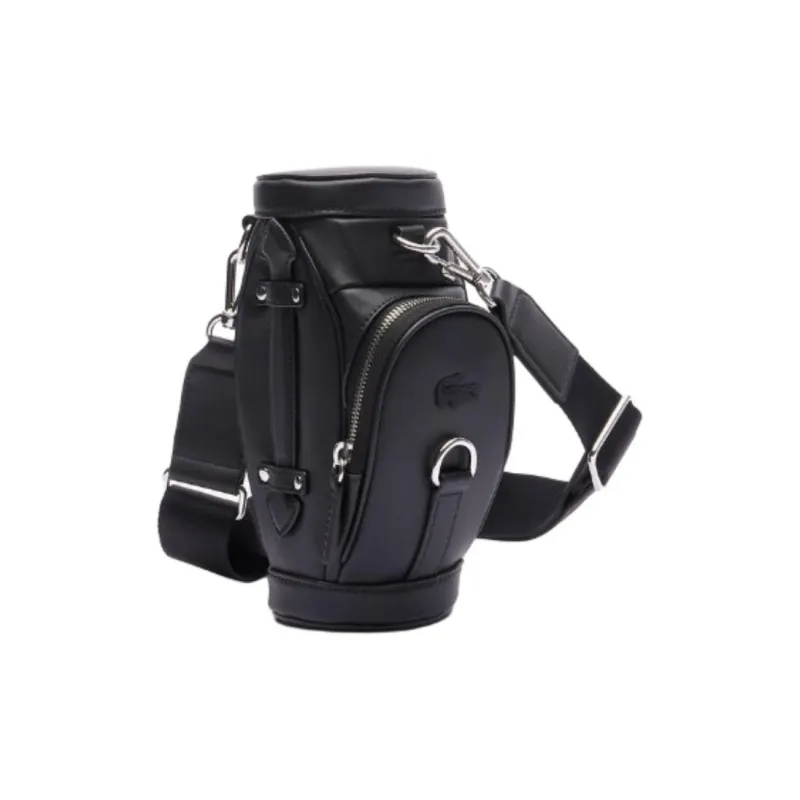 LACOSTE PU Shoulder Bag Crossbody Bag Small Size Women's Black-3