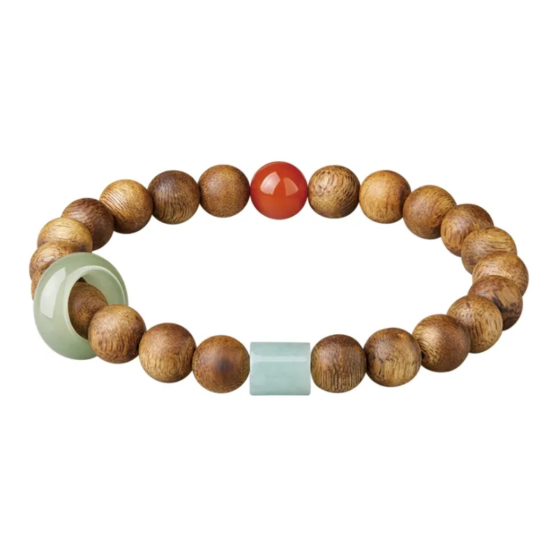 Moonstone Edge Qinan Agarwood Bracelets Unisex-0