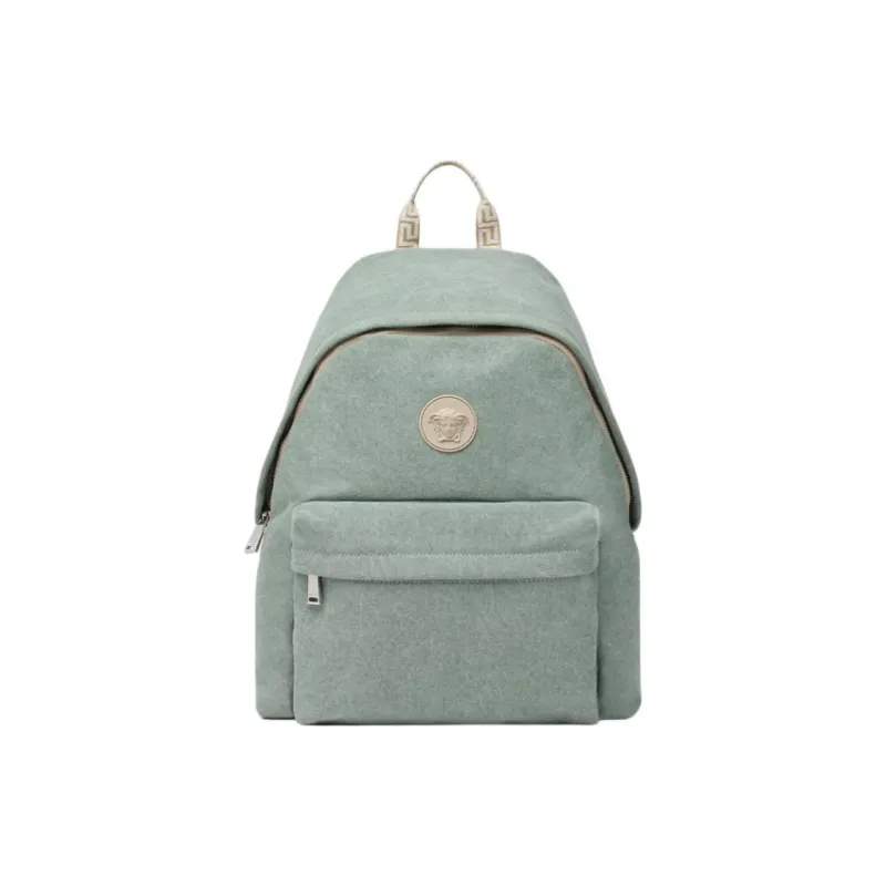 VERSACE Medusa Cotton Backpack Kids' Gray Green-0