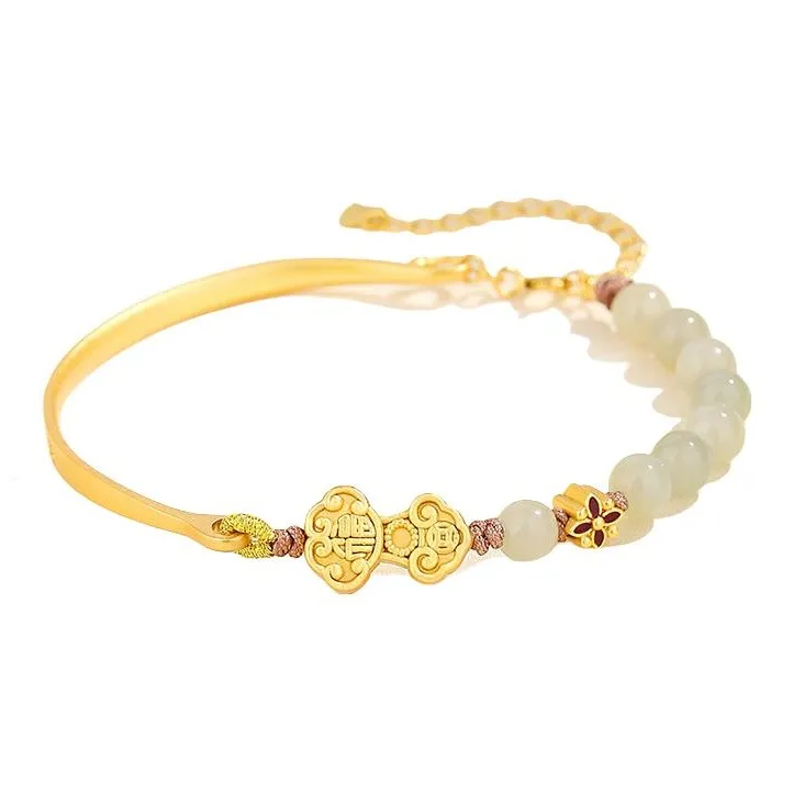 Royal Heaven's Choice Bracelets Pale Greenish White Jade Unisex-0