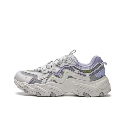 LiNing Breathable Wear Resistant Slip Resistant Low Top Casual Shoes Women's Purple Gray