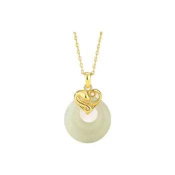 Royal Heaven's Choice Hetian Jade Pale Greenish White Jade Unisex