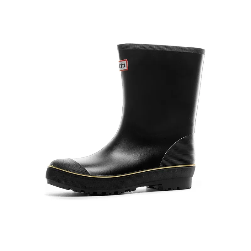 Warrior Wear Resistant Water Resistant Slip Resistant Rain Boots Men's Black-1