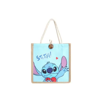 POTDEMIEL Disney Collaboration Cotton-Linen Blend Picnic Bag Tote Bag Shopping Bag Handbag Regular Unisex Blue