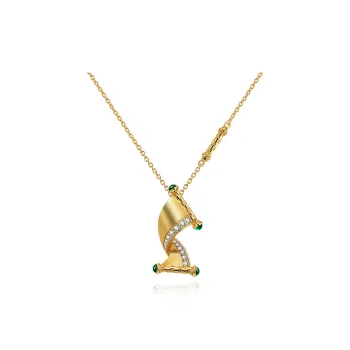 FUNNXI S925 Silver Rhodium Plated Gold Necklaces Women's Gold