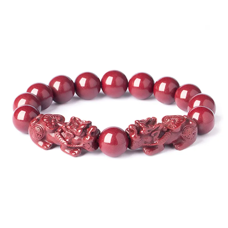 Moon Jewelry Reconstructed Cinnabar Bracelets Unisex-10
