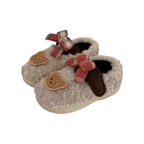 SHIGUDE Cotton Slippers Women's Cream Apricot