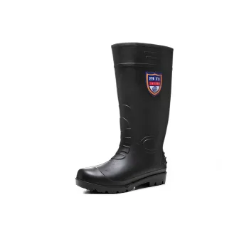 Warrior Wear Resistant Water Resistant Slip Resistant Rain Boots Men's Black