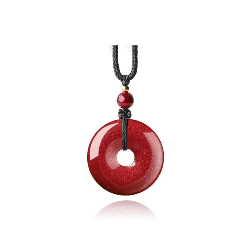 Moon Jewelry Reconstructed Cinnabar Necklaces Unisex-24