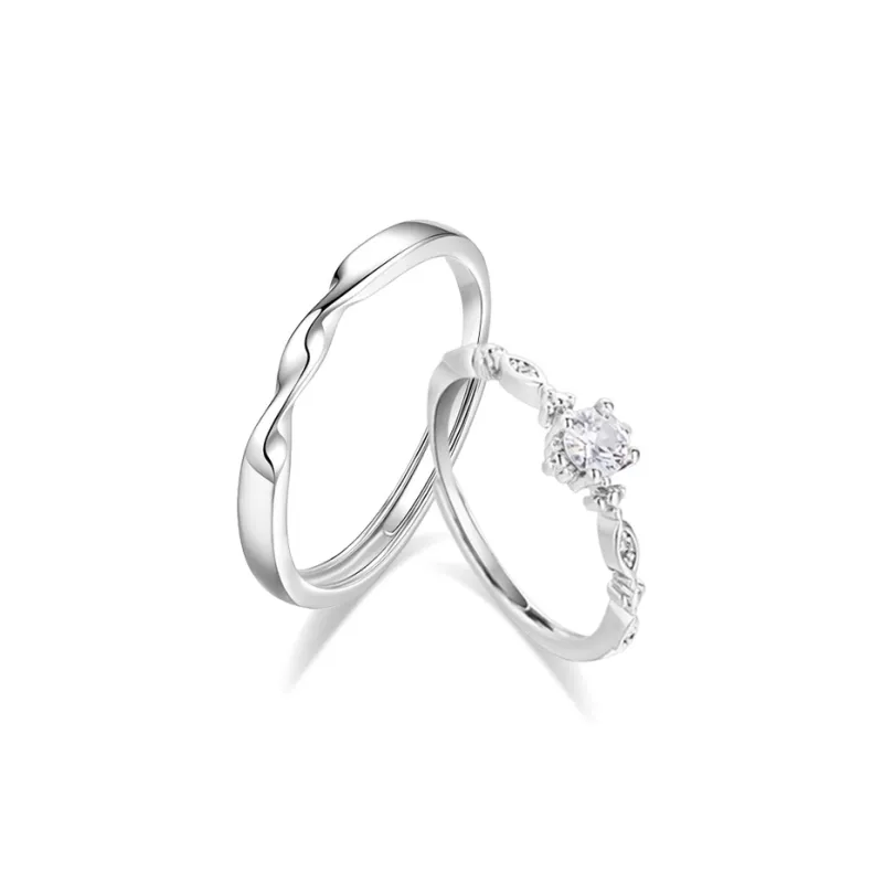 LUCA Sterling Silver Rings Unisex Silver White # Sweet Love Jewelry-0