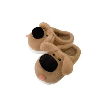 SHIGUDE Cotton Slippers Unisex Brown