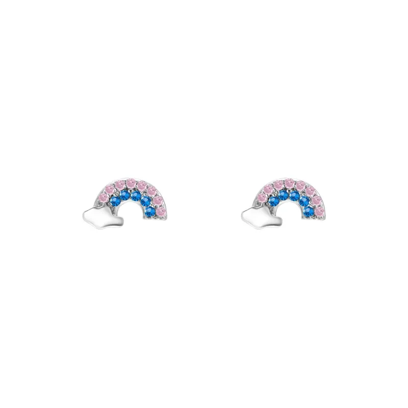 CLARKIA FLOWER 925 Sterling Silver Stud Earrings Women's-0
