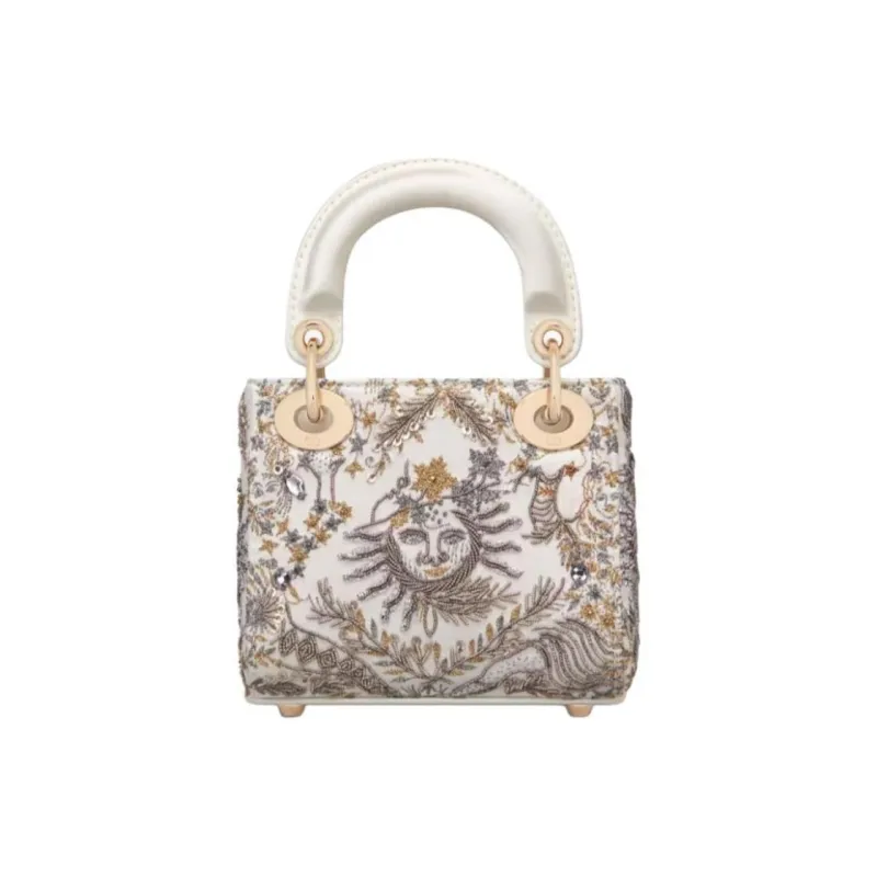 DIOR Lady Dior Satin Crossbody One Shoulder Handbags Women's Multicolor-3