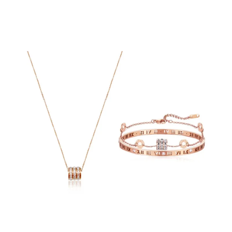 Kelanxi Copper Necklaces Women's Rose Gold-6