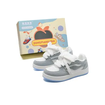 Anime Story Low Top Skateboard Shoes Women's Gray White Box Included