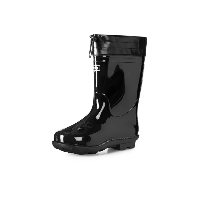 Warrior Wear resistant And Waterproof Rain Boots Men's Black-1