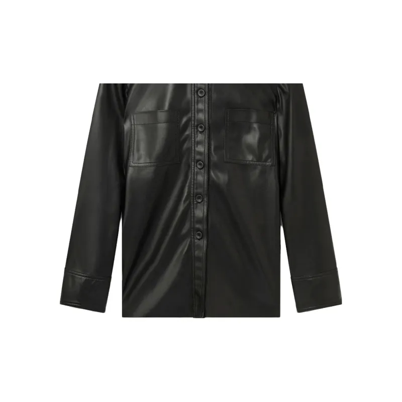 Stella McCartney Long Sleeved Leather Shirt-4