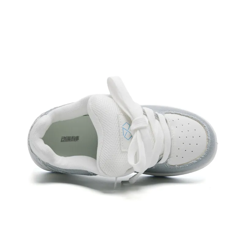 Anime Story Low Top Skateboard Shoes Women's Gray White Box Included-4