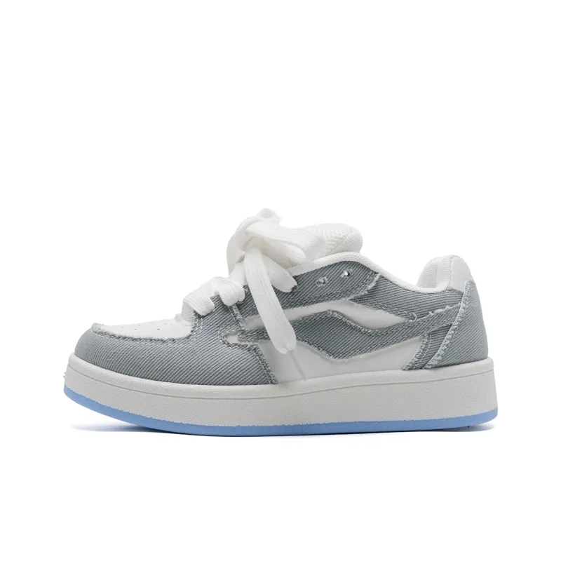 Anime Story Low Top Skateboard Shoes Women's Gray White Box Included-1